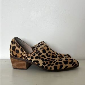 Crown Vintage Morrison Calf Hair Ankle Booties Leopard Print Size 6.5